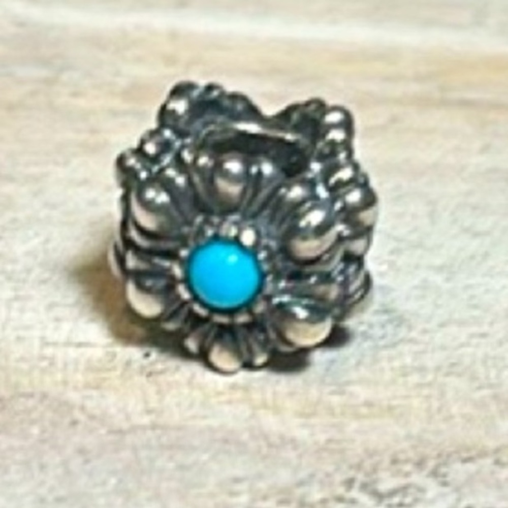 Pandora bracelet charm 925 Turquoise bloom retired